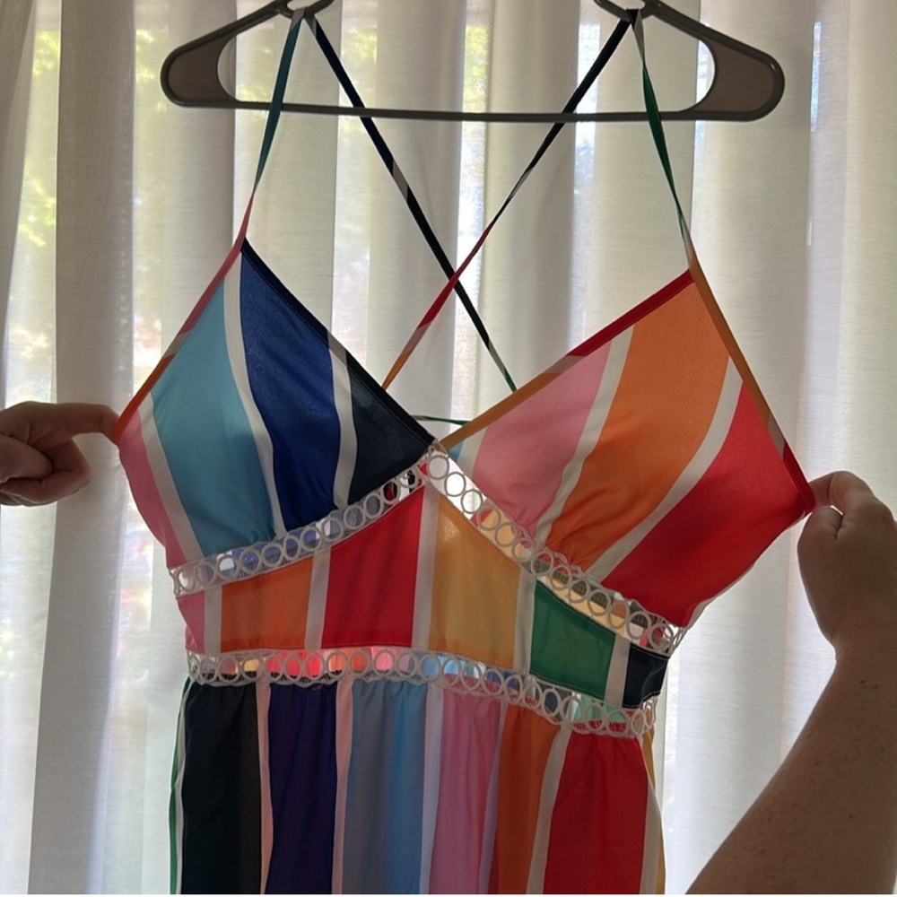 Colorful Striped Maxi Dress - Picture 2 of 3